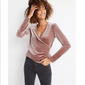 Madewell velvet wrap top - Small